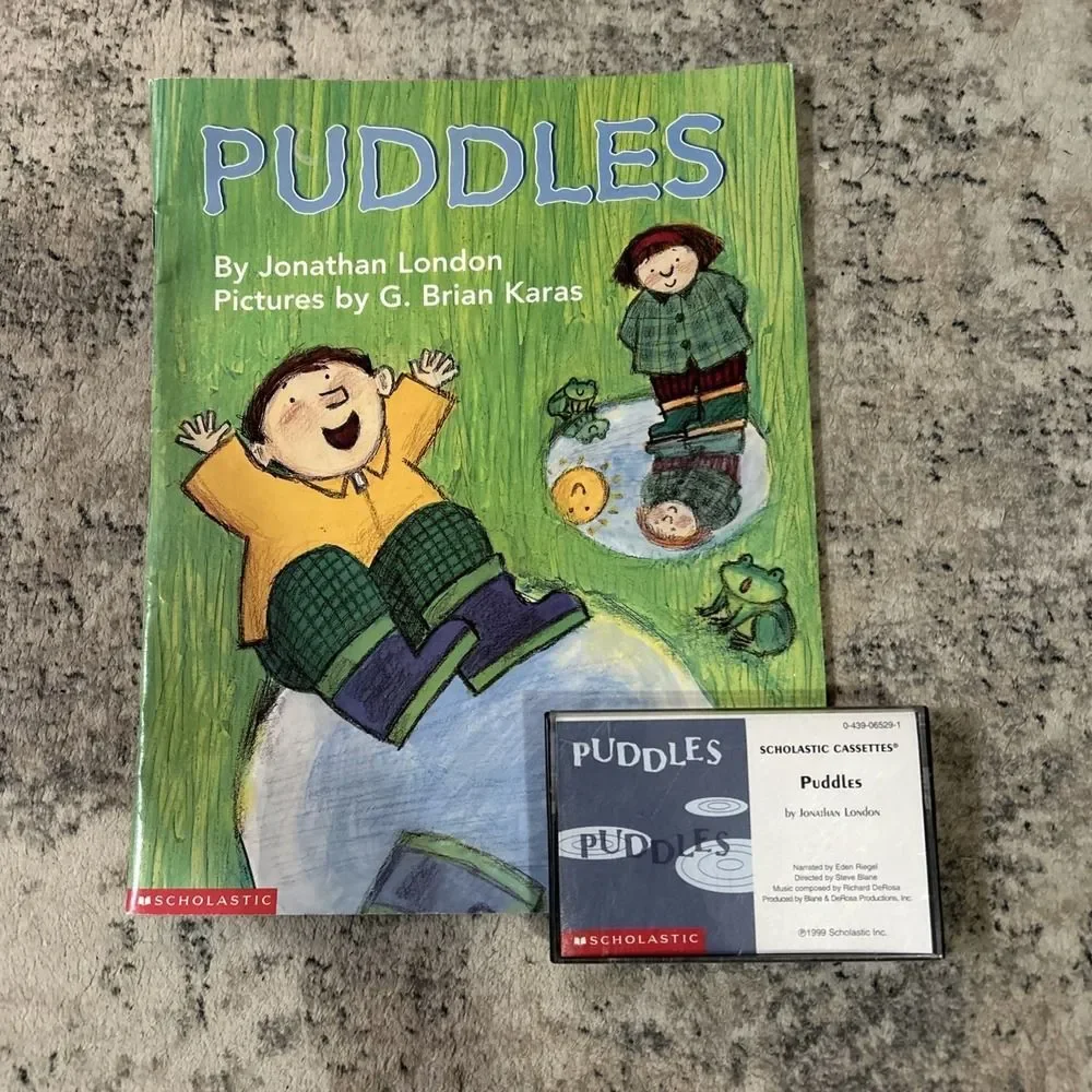 Puddles Jonathan London Paperback Children’s Book w/ Audiobook Tape Cassette